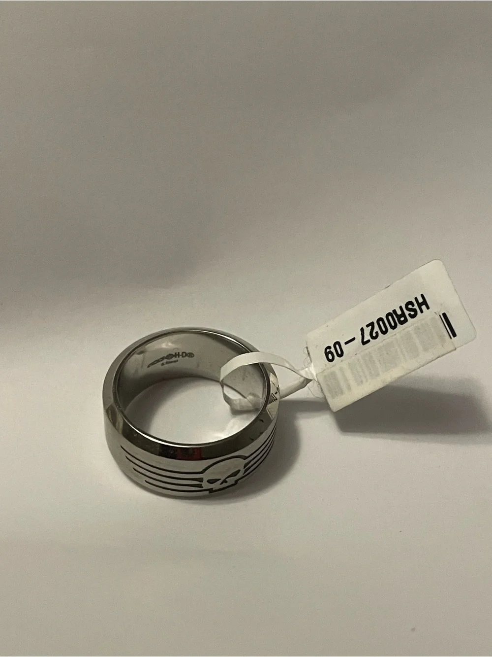 Harley-Davidson Brushed Silver Skull Stripe Band